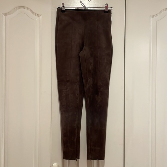 Zara Brown Suede Leggings - Picture 9 of 11
